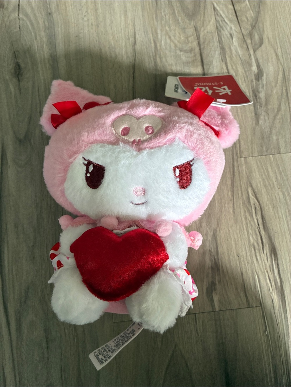 Sanrio Pink & Red Heart Plush - Cute Character stuffed toy